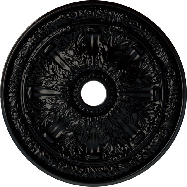 Ekena Millwork Flagstone Ceiling Medallion (Fits Canopies up to 3 7/8"), 30"OD x 3 7/8"ID x 3 1/4"P, Jet Black CM30FLBLF - main